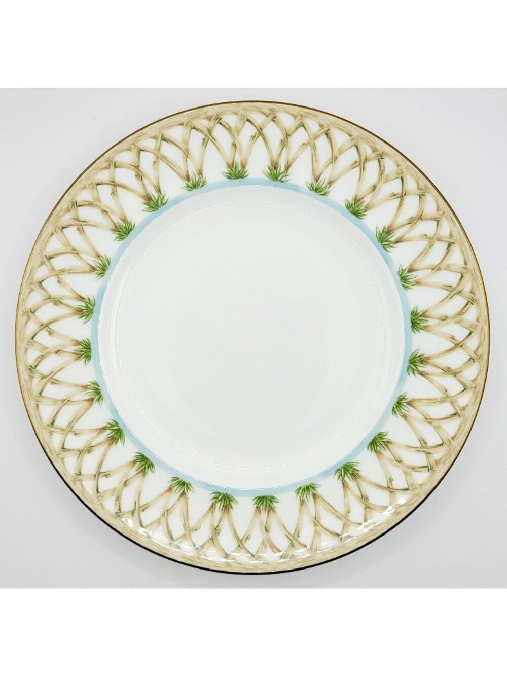 Lenox British Colonial Bamboo Luncheon Plate 9.25" Porcelain Palm Tree